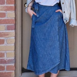 GAP Denim Wrap Midi Skirt